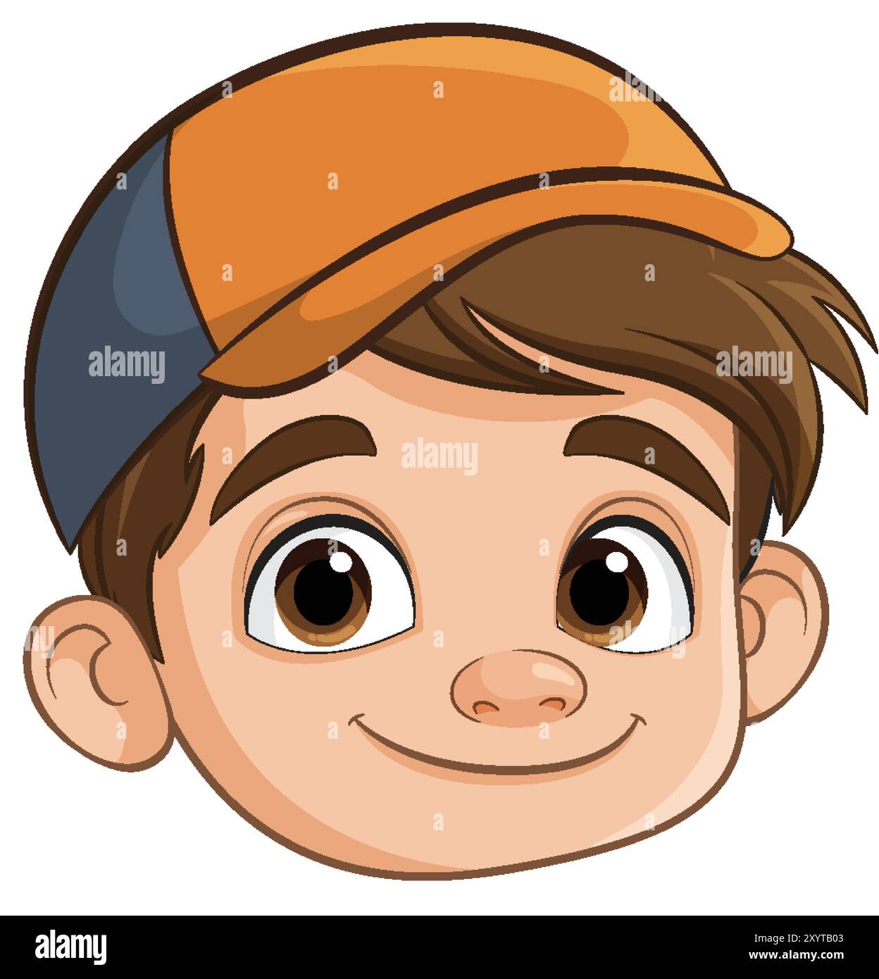 Illustration of a happy boy's face Stock Vector Image & Art - Alamy