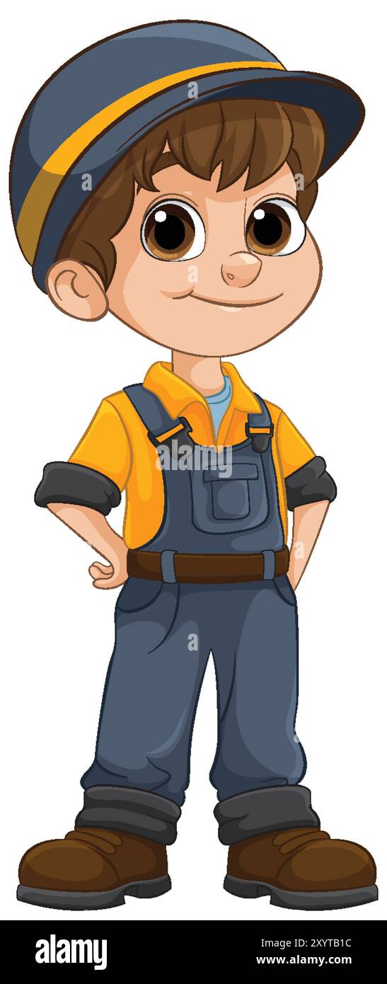 Smiling boy wearing a construction uniform Stock Vector Image & Art - Alamy