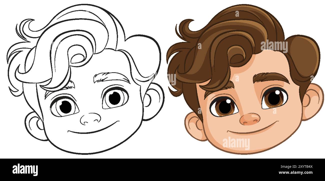 Vector illustration of a happy boy's face Stock Vector Image & Art - Alamy