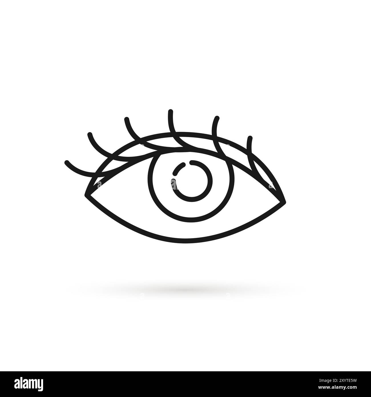 Eye outline minimal black Stock Vector Images - Alamy