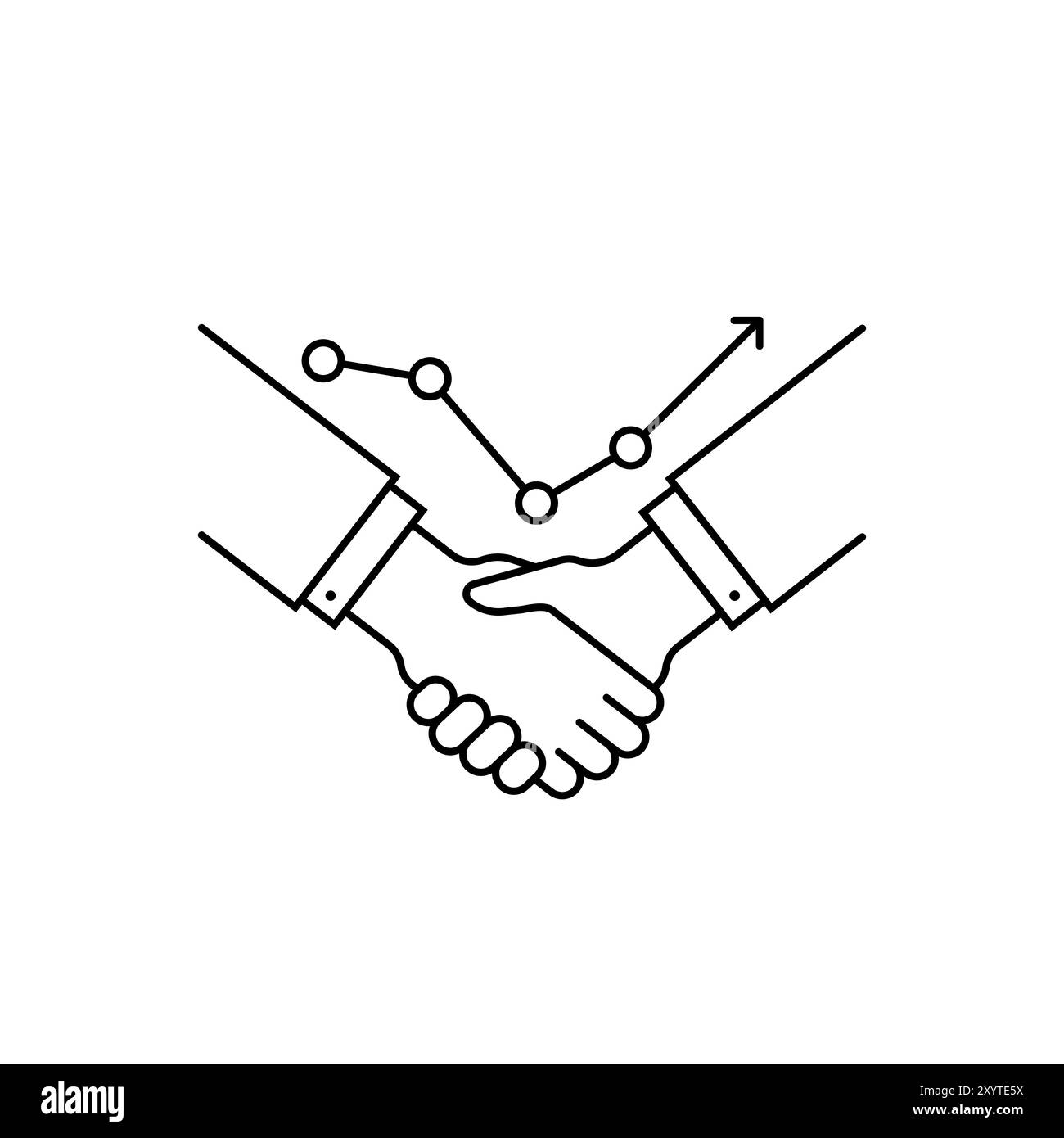 thin line handshake with sales increase icon Stock Vector Image & Art ...