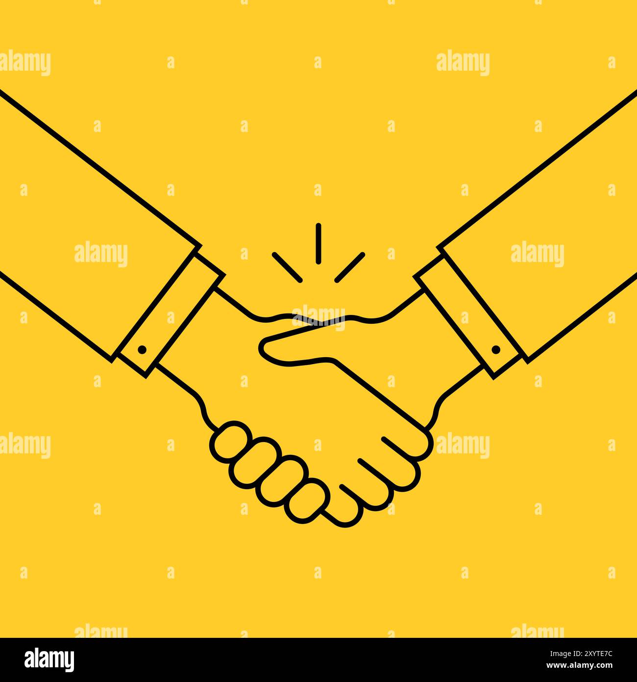 handshake like agreement thin line icon Stock Vector