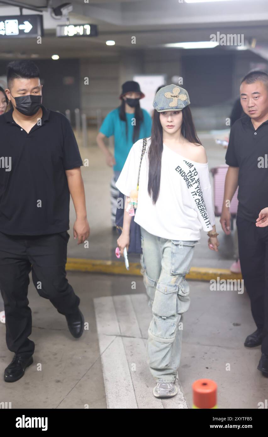 Chinese film and television actress and singer Wang Yijin appears at ...