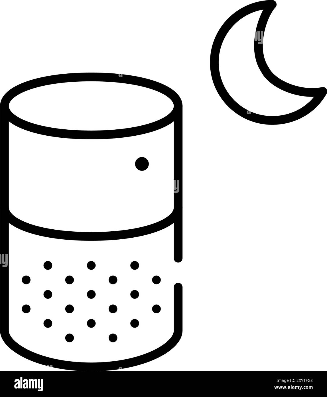 Virtual assistant smart speaker with moon symbol. Night mode. Pixel perfect vector icon Stock Vector