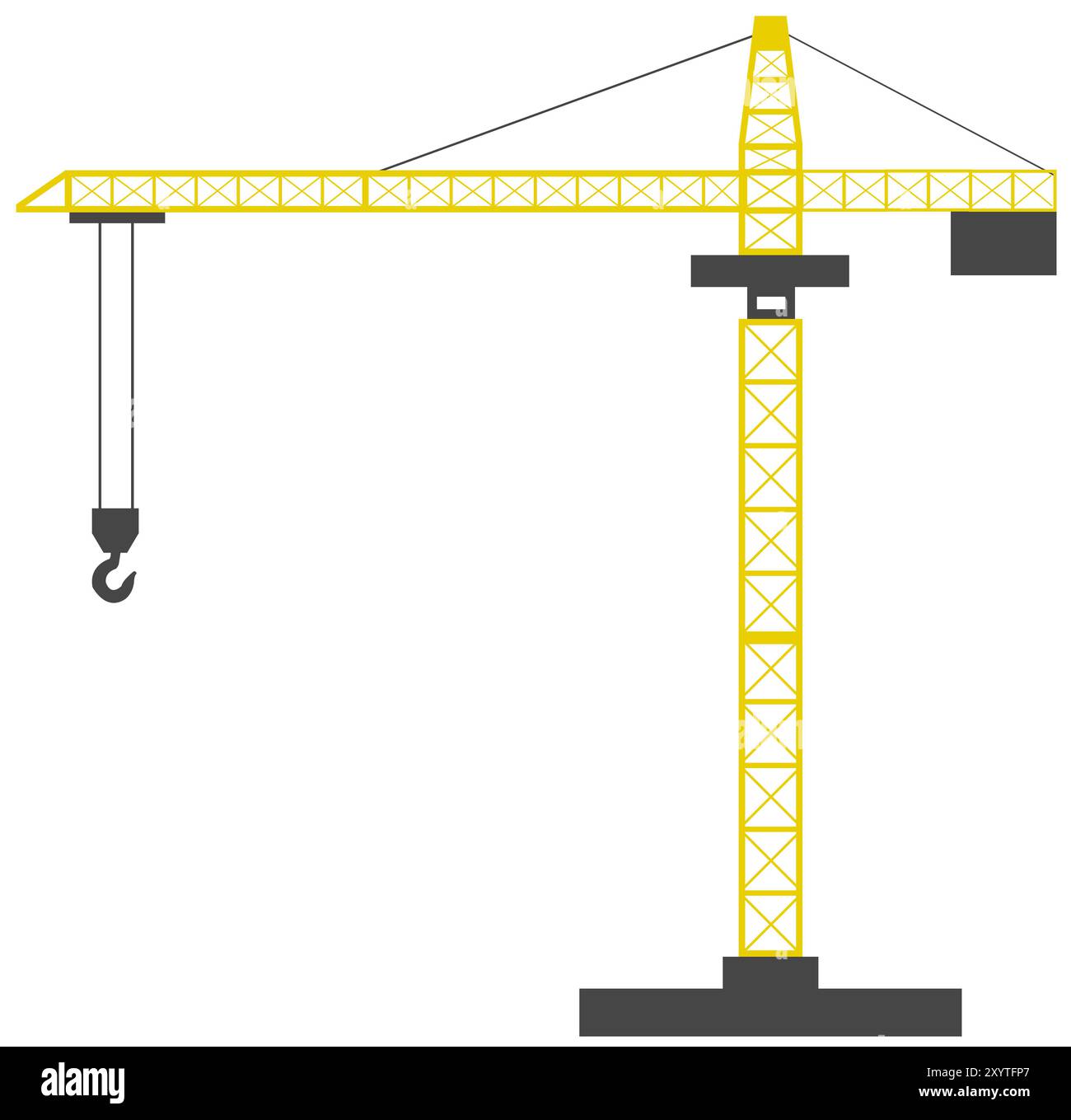 crane tower illustration with yellow color Stock Photo