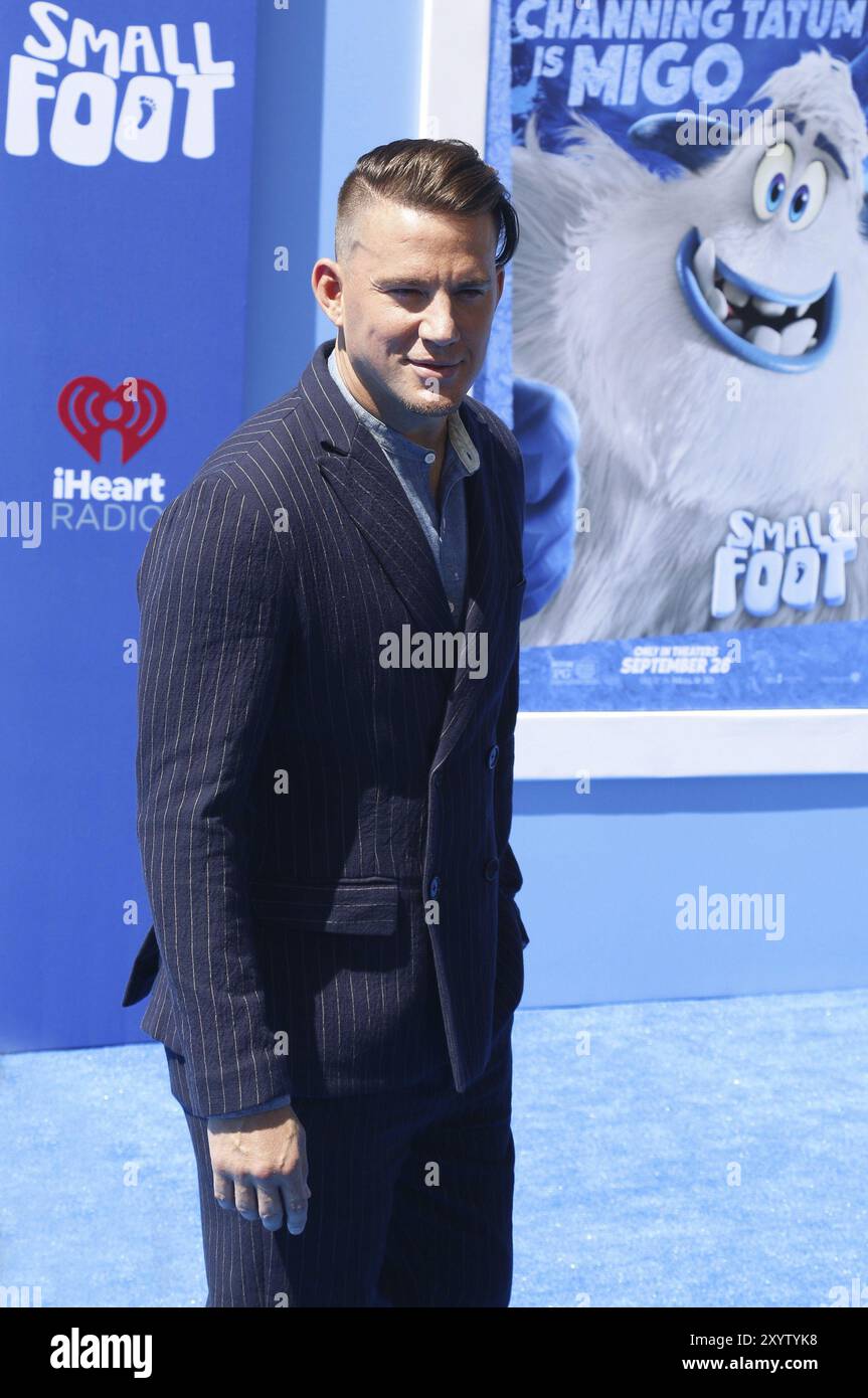 Channing Tatum at the Los Angeles premiere of 'Smallfoot' held at the Regency Village Theatre in Westwood, USA on September 22, 2018 Stock Photo