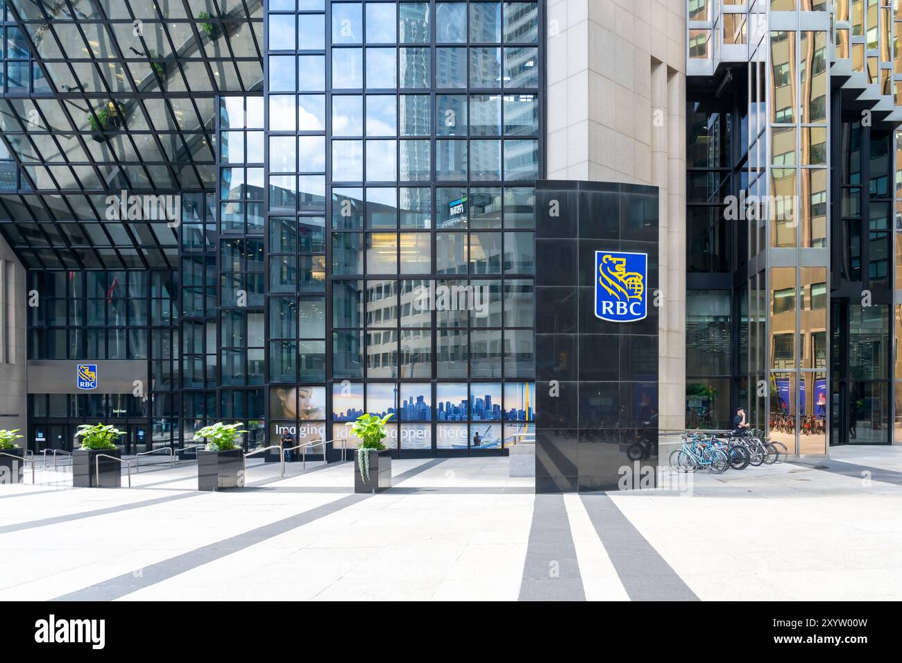 RBC (Royal Bank of Canada) office building at 180 Wellington St W, Toronto, ON, Canada. Stock Photo