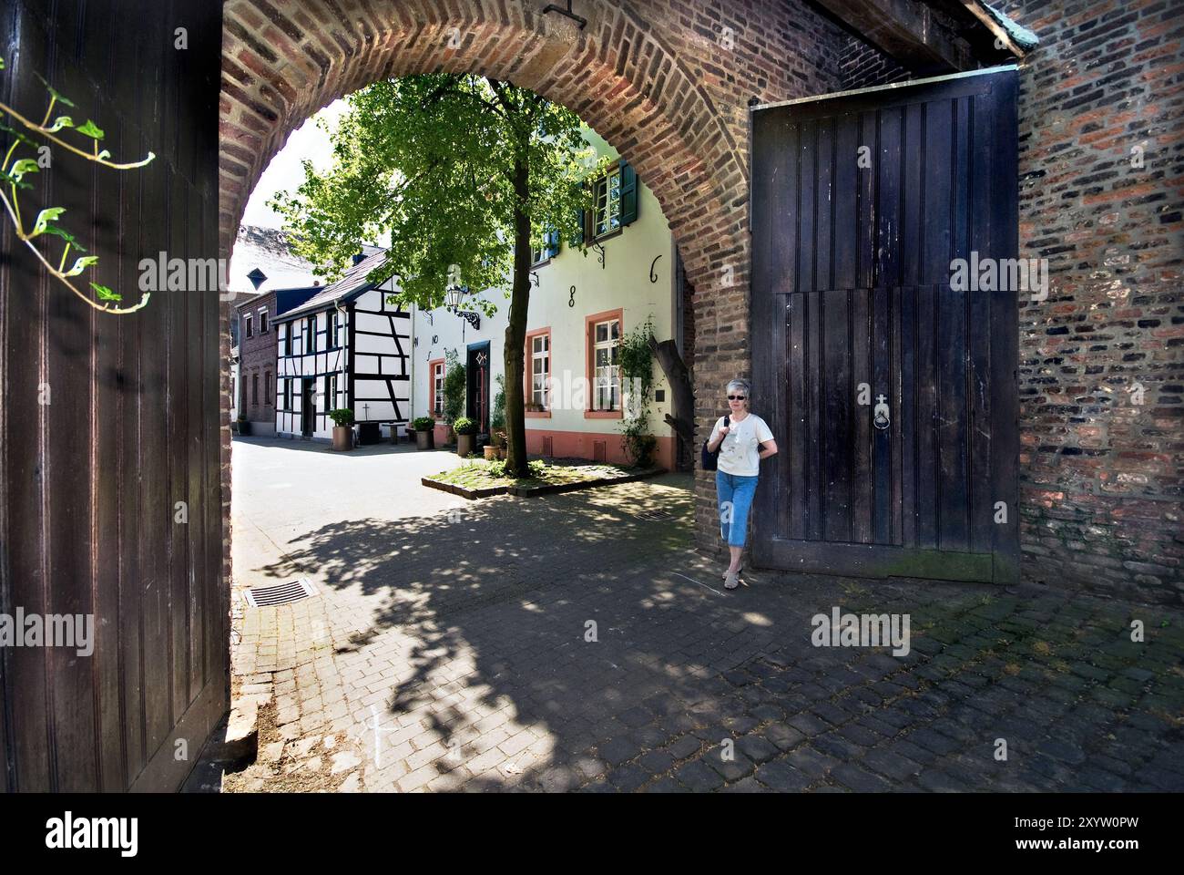 Town gate of Alt Kaster Stock Photo - Alamy
