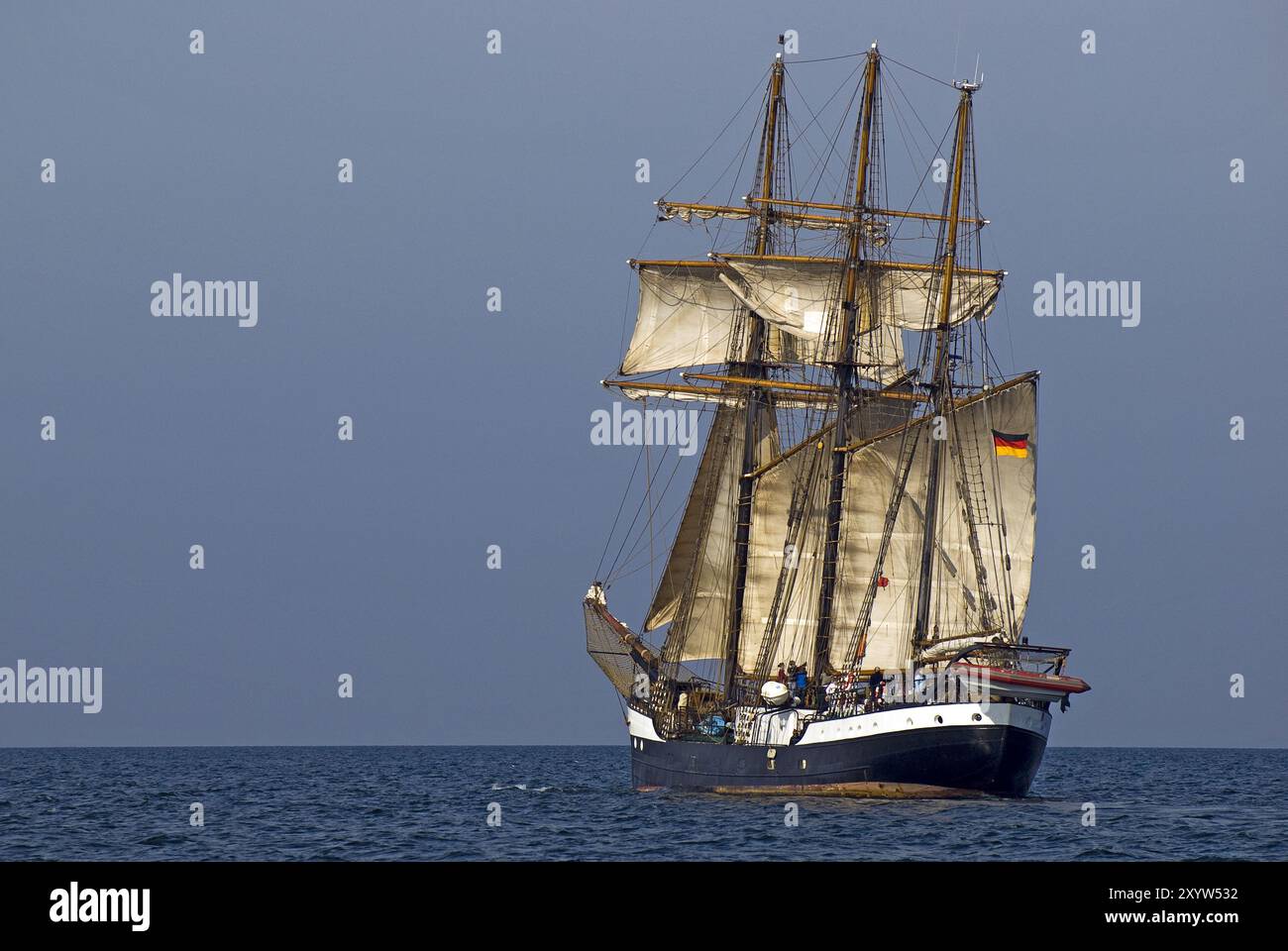 Three Master Three-master under full sail Stock Photo - Alamy