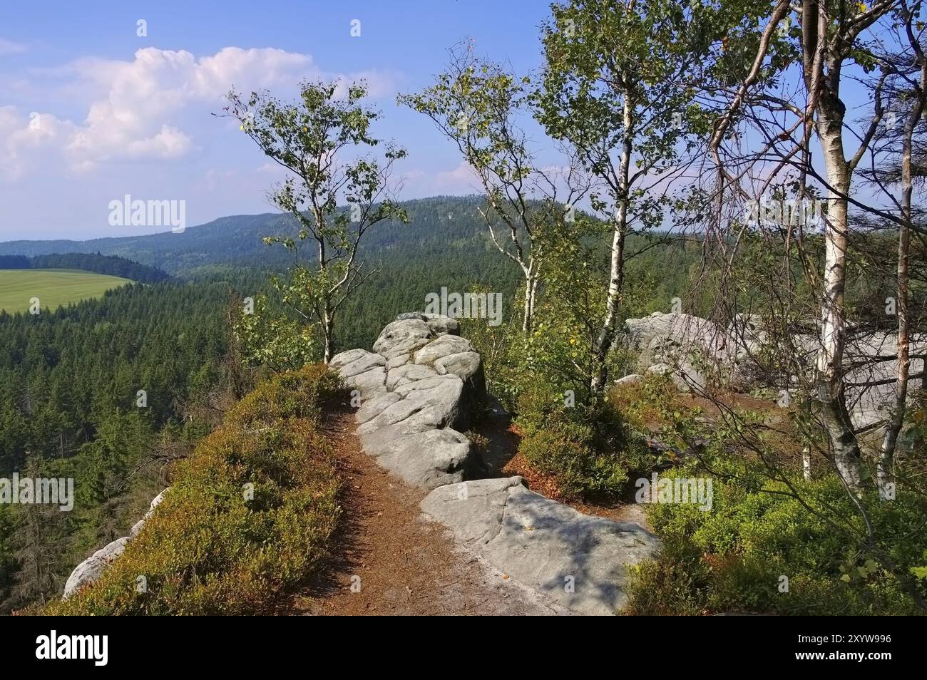 Stolowe Mountains in Silesia, Poland, Stolowe Mountains in Silesia, Poland, Europe Stock Photo