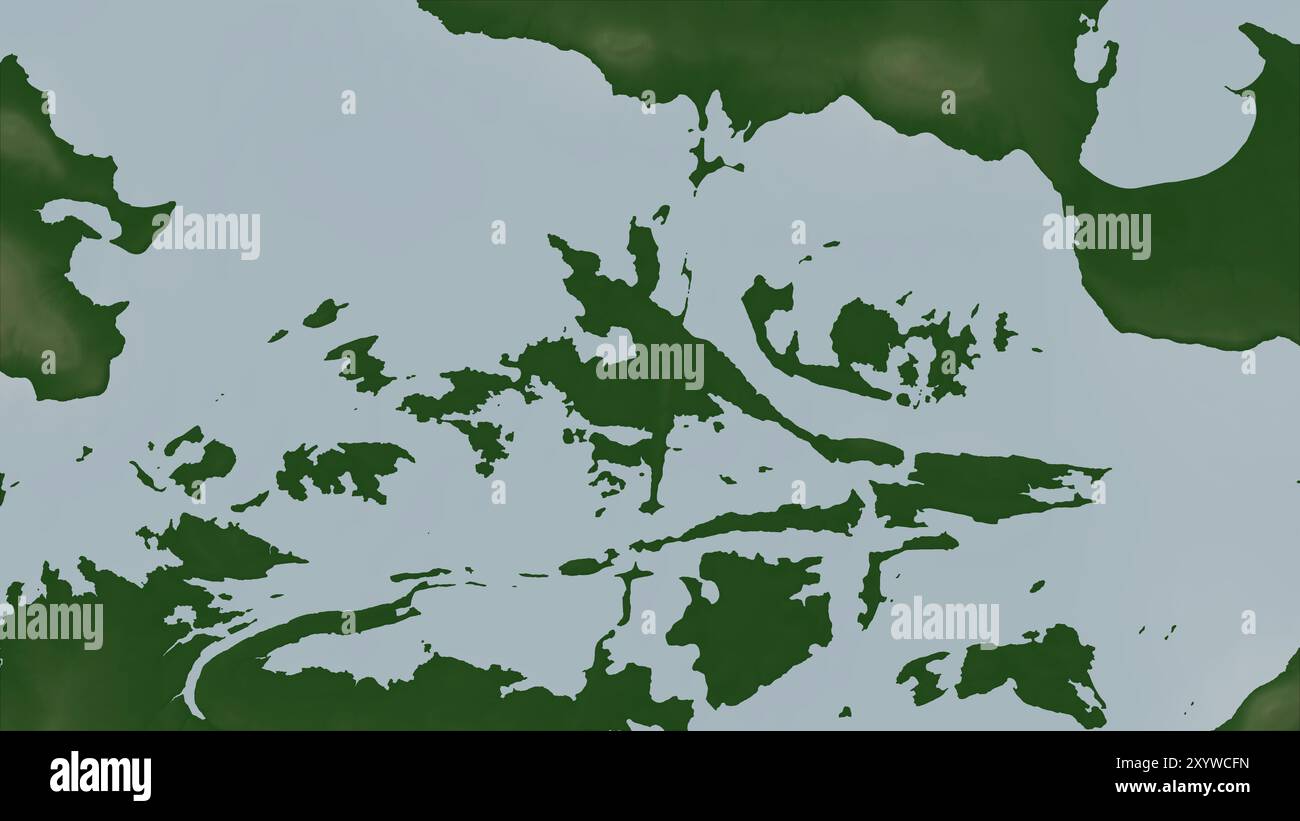Golding Island in the South Atlantic Ocean on a colored elevation map ...