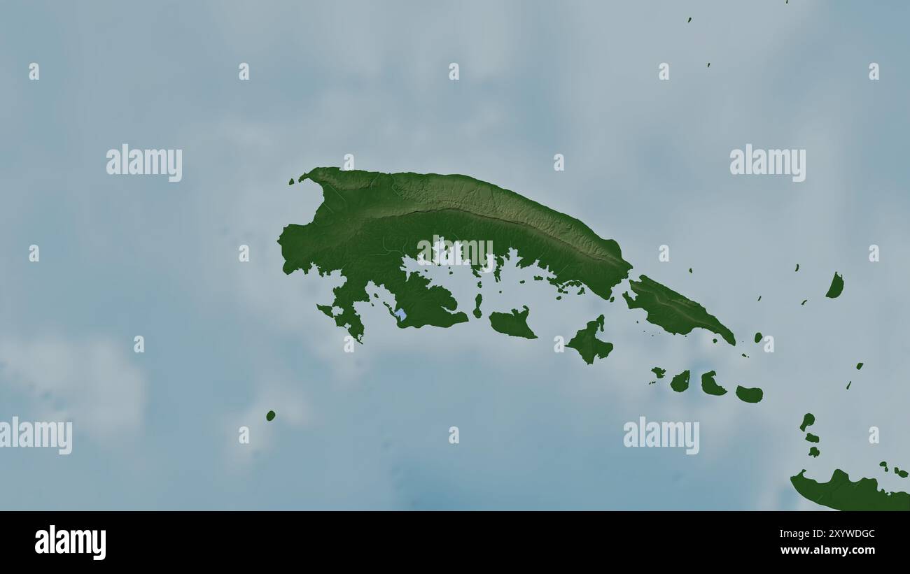 Pulau Kangean in the Java Sea on a colored elevation map Stock Photo ...
