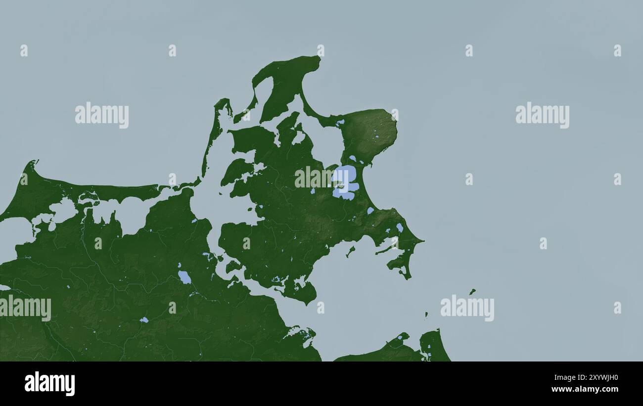 Rugen Island in the Baltic Sea on a colored elevation map Stock Photo ...
