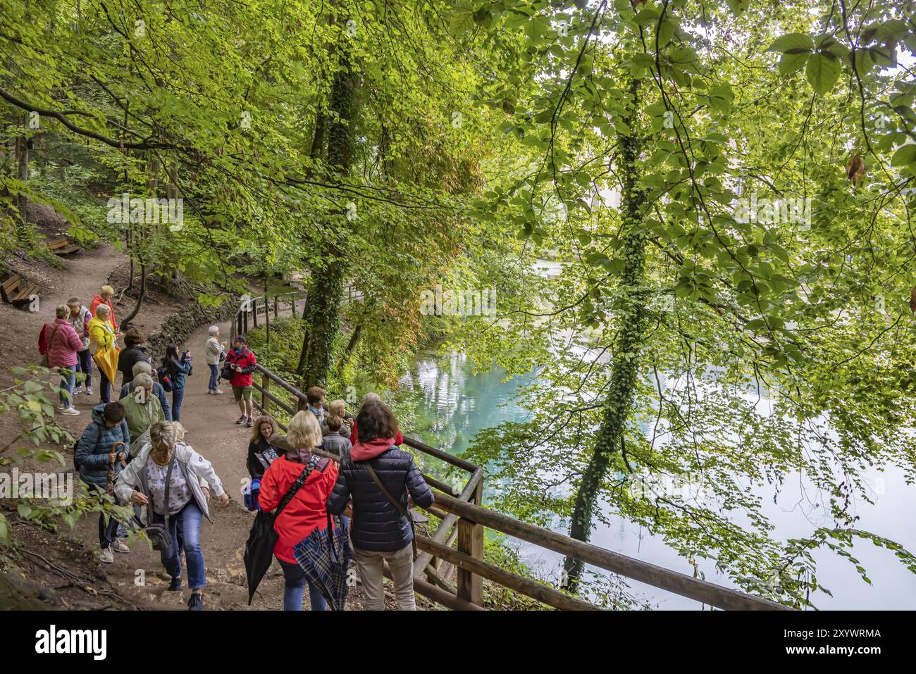 Last photos of the Blautopf in Blaubeuren in front of the popular excursion destination is closed and extensively renovated until the end of 2028. The Stock Photo