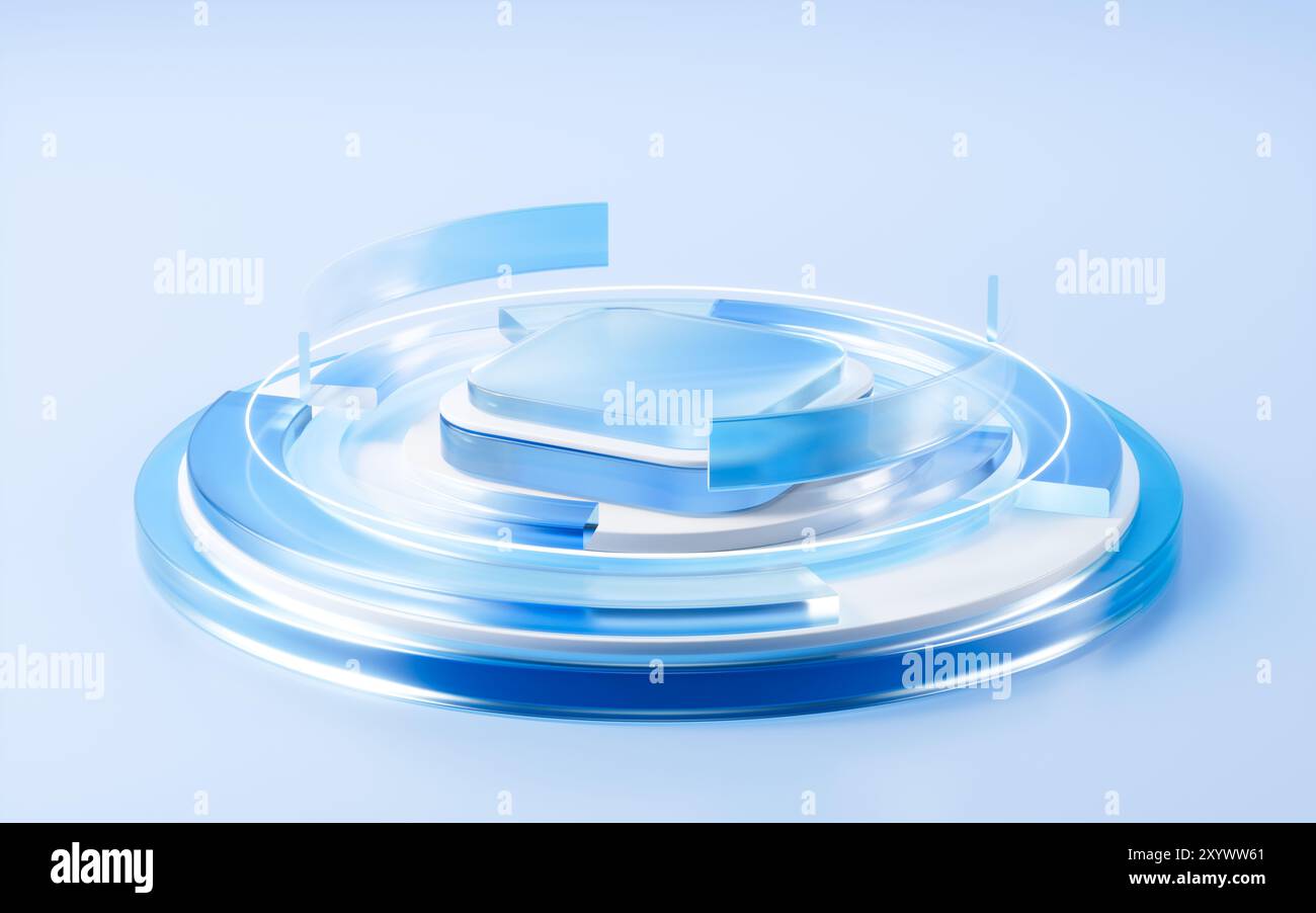 Abstract translucent with gradient empty stage, 3d rendering. 3d illustration. Stock Photo