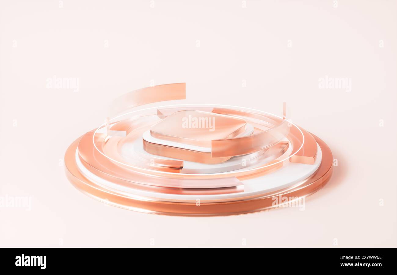 Abstract translucent with gradient empty stage, 3d rendering. 3d illustration. Stock Photo