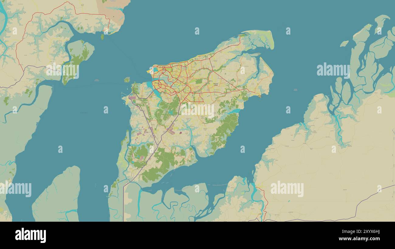 Sent Luis Map Ilha de Sao Luis in the South Atlantic Ocean on a topographic, OSM ...