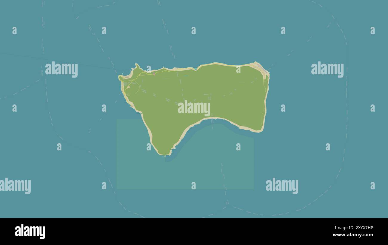 Tau Island in the South Pacific Ocean on a topographic, OSM ...
