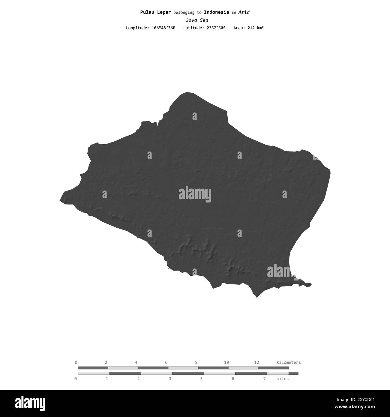Java Map With Scale Pulau Lepar in the Java Sea, belonging to Indonesia, isolated on a ...