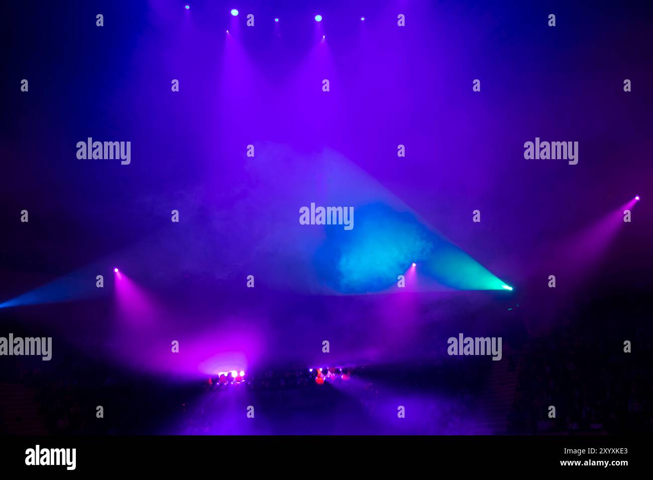 Club light colored rays disco hi-res stock photography and images - Alamy