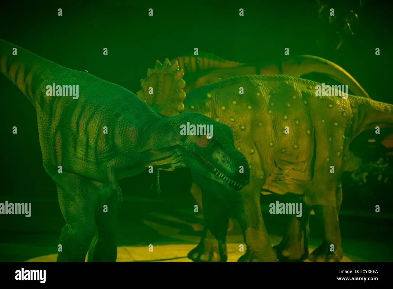 Green prehistoric dinosaur mannequin in mystical light Stock Photo Alamy Green prehistoric dinosaur mannequin in mystical light Stock Photo Alamy