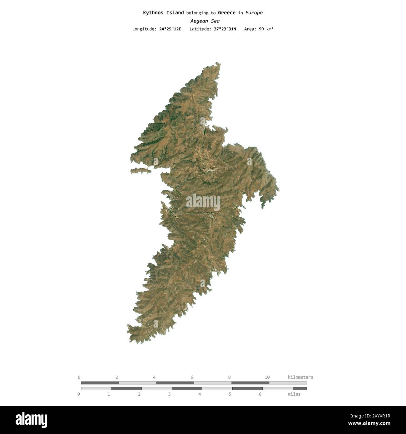 Kythnos Map Kythnos Island in the Aegean Sea, belonging to Greece, isolated on a ...