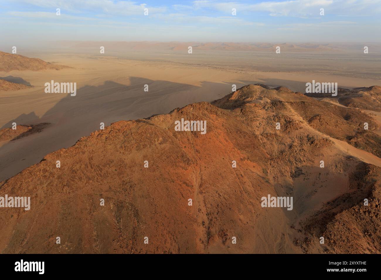 Hot air balloon ride over the Namib in the Namib-Naukluft National Park in Namibia Stock Photo