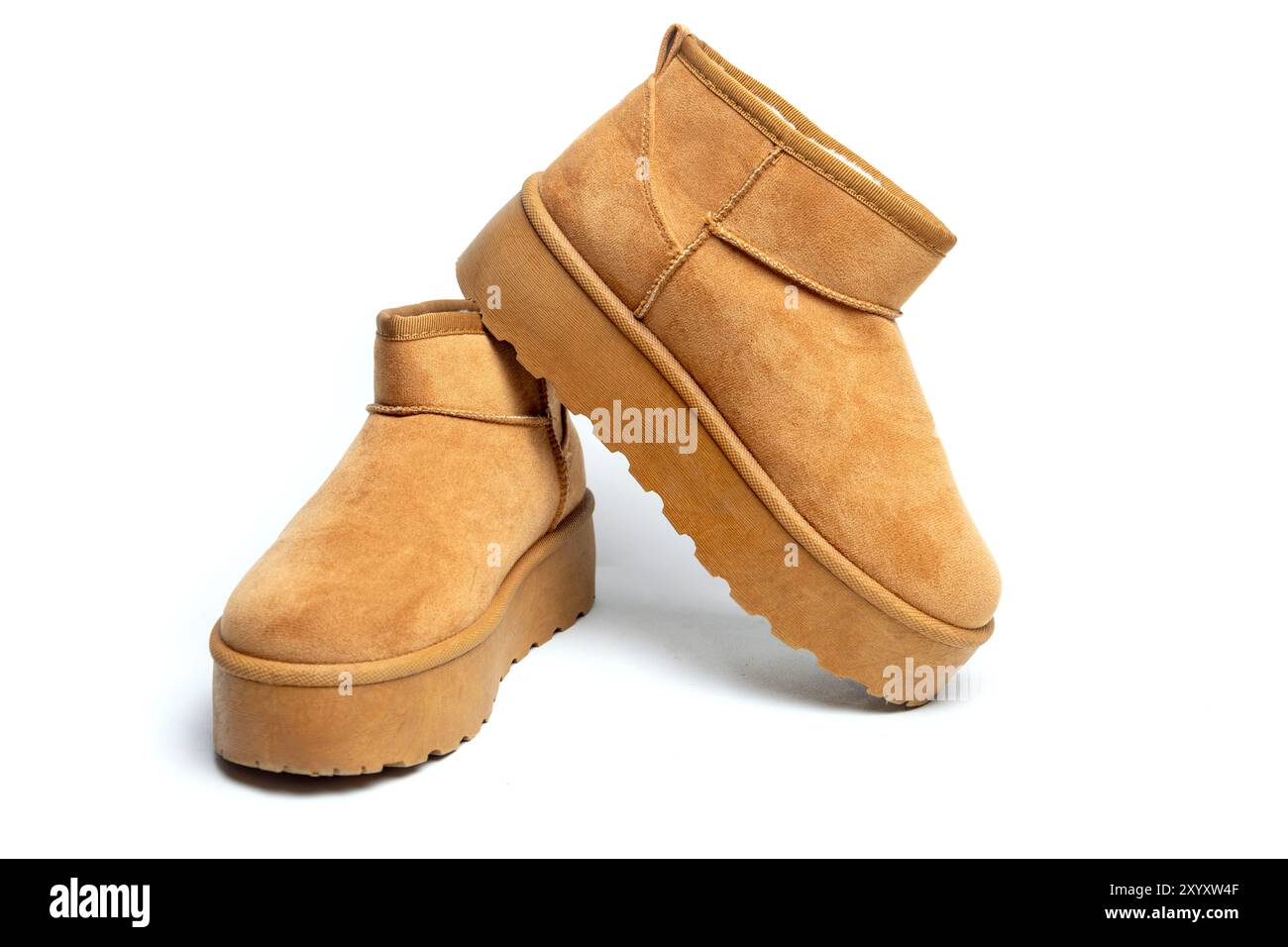 Womens Sheepskin boots isolated on white Stock Photo - Alamy