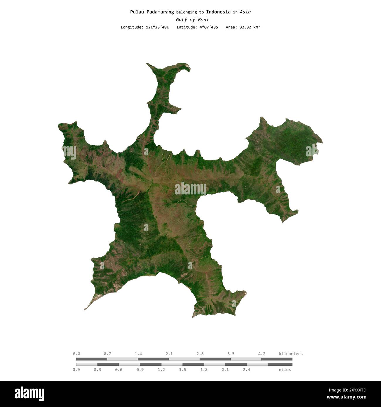 Pulau Padamarang in the Gulf of Boni, belonging to Indonesia, isolated