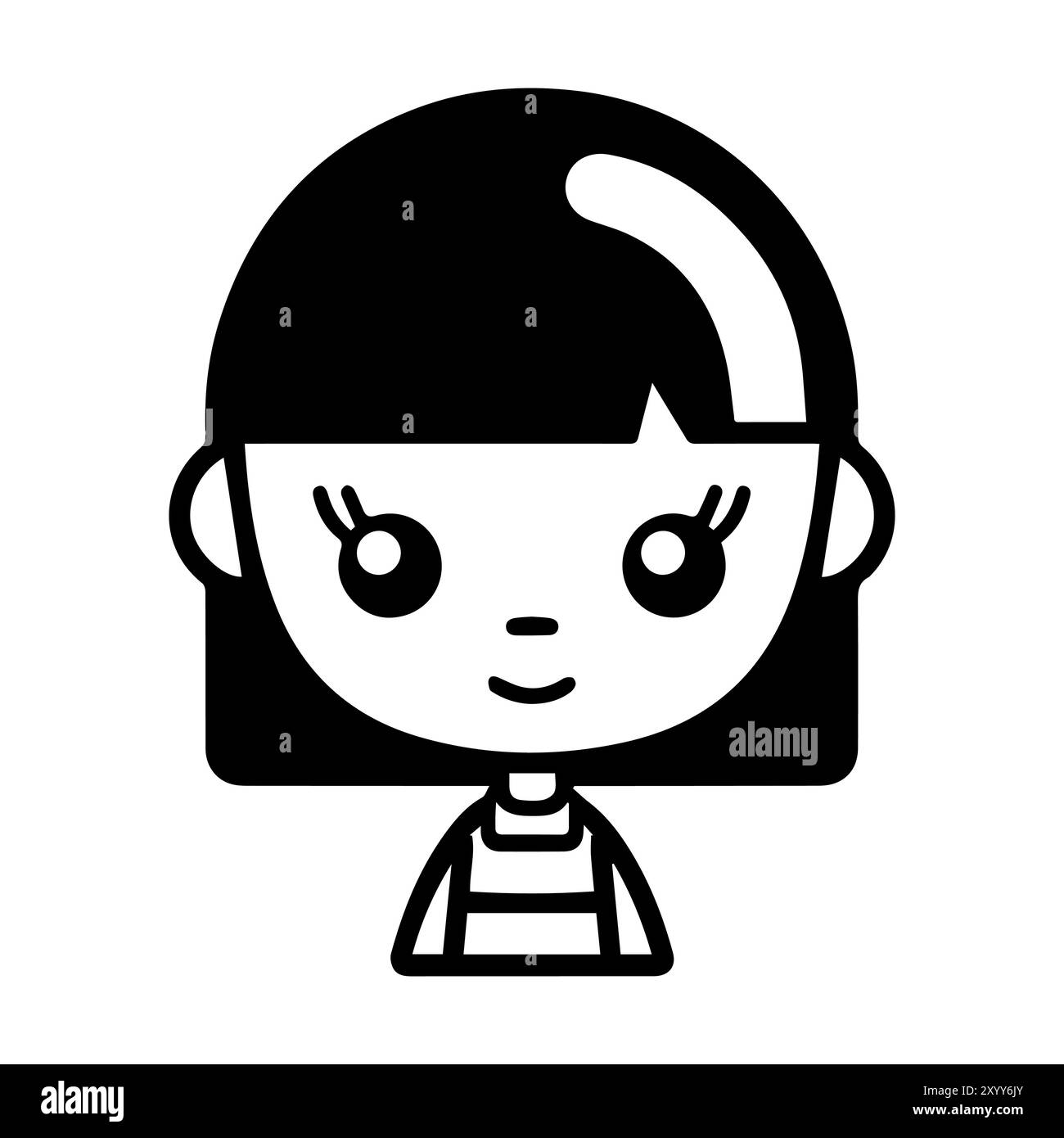 doll icon or modern line symbol. Vector line art and icon design with ...