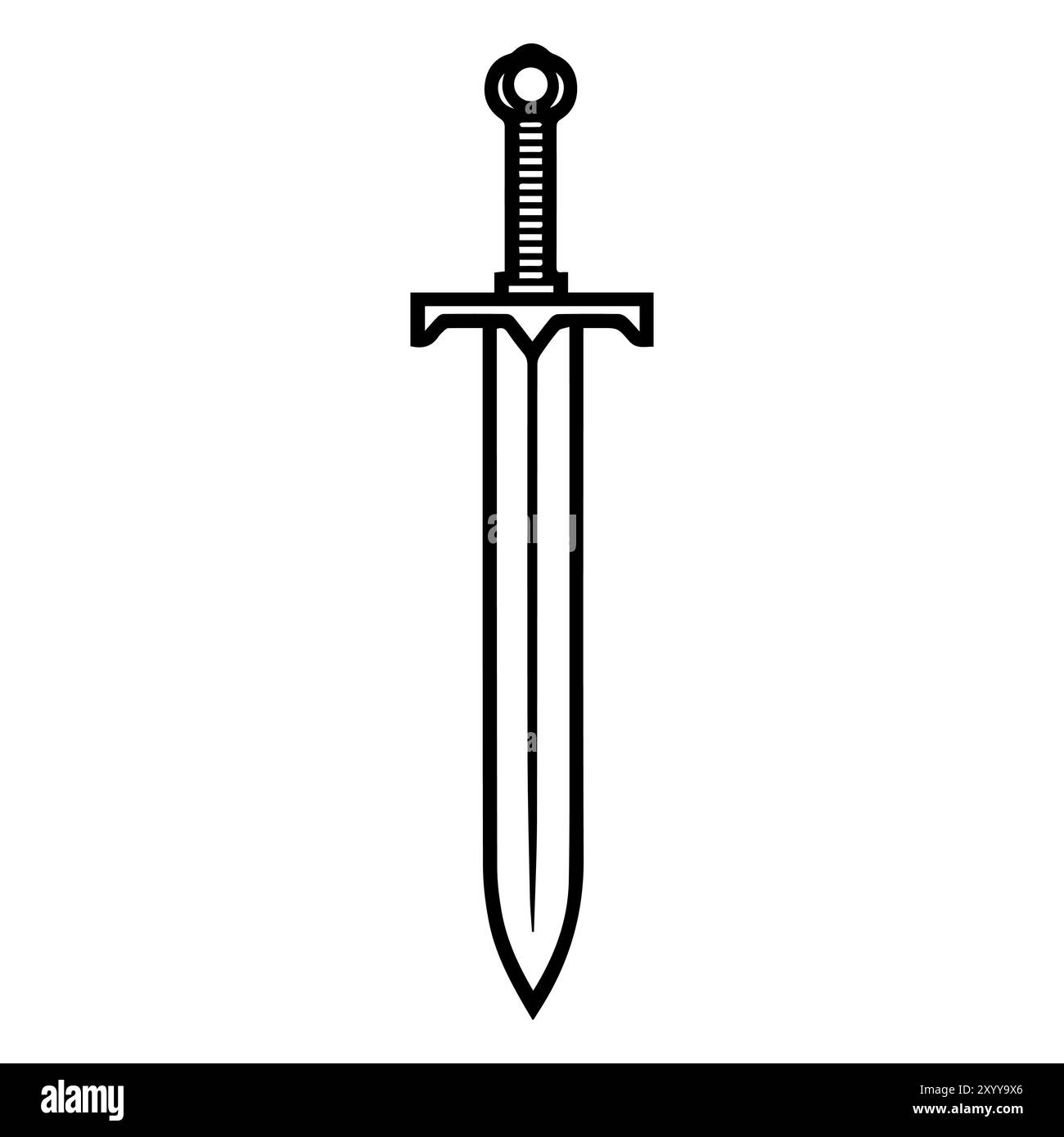 Sword icon or modern line symbol. Vector line art and icon design with ...