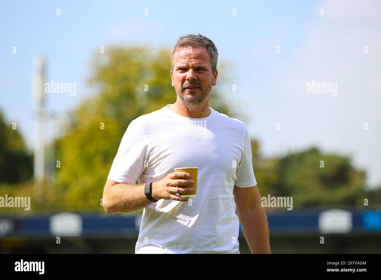 The Exercise Stadium, Harrogate, England - 31st August 2024 Barrow manager Stephen Clemence - before the game Harrogate Town v Barrow, EFL League 2, 2024/25, at The Exercise Stadium, Harrogate, England - 31st August 2024 Credit: Mathew Marsden/WhiteRosePhotos/Alamy Live News Stock Photo