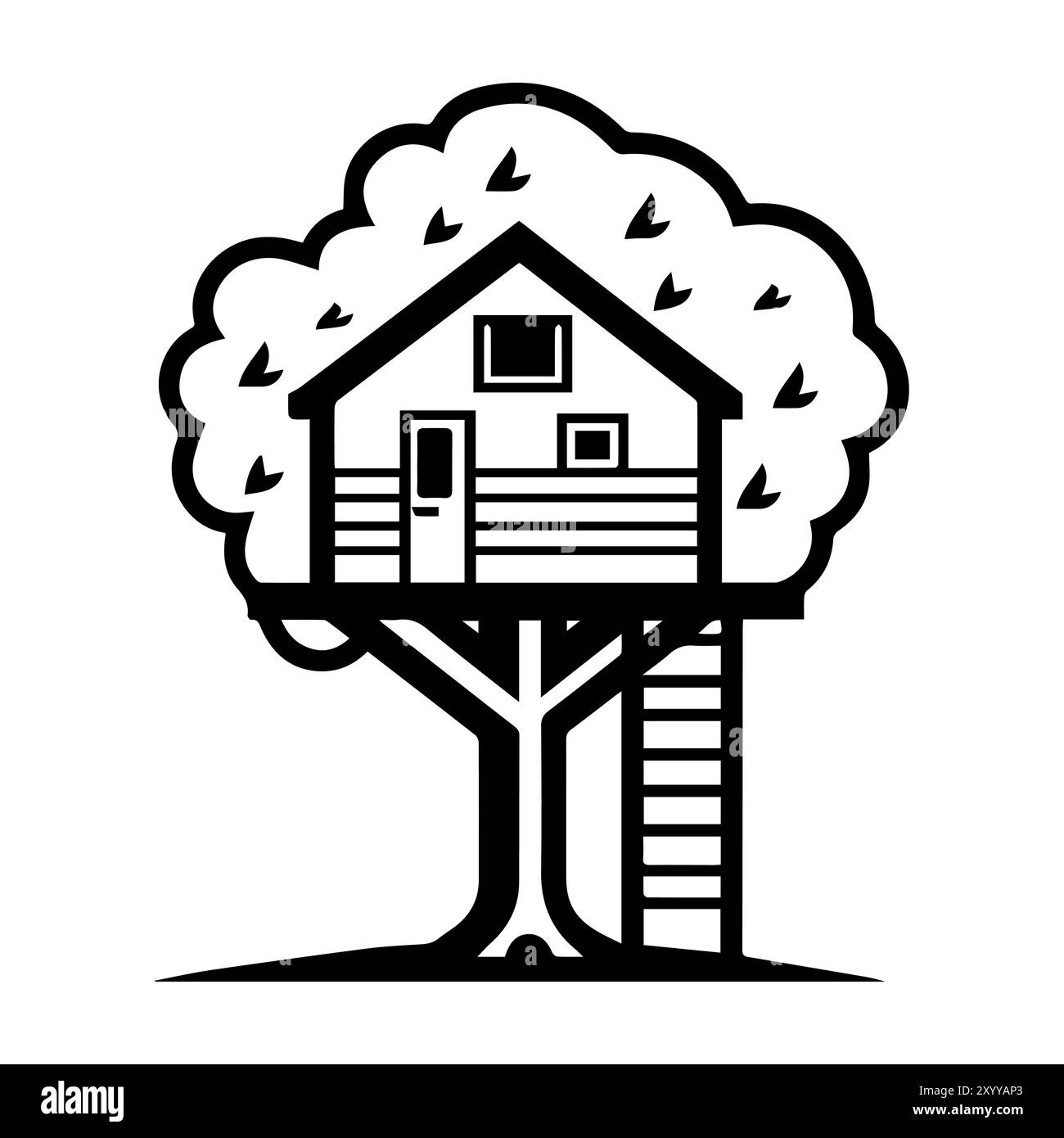 Tree House icon or modern line symbol. Vector line art and icon design ...