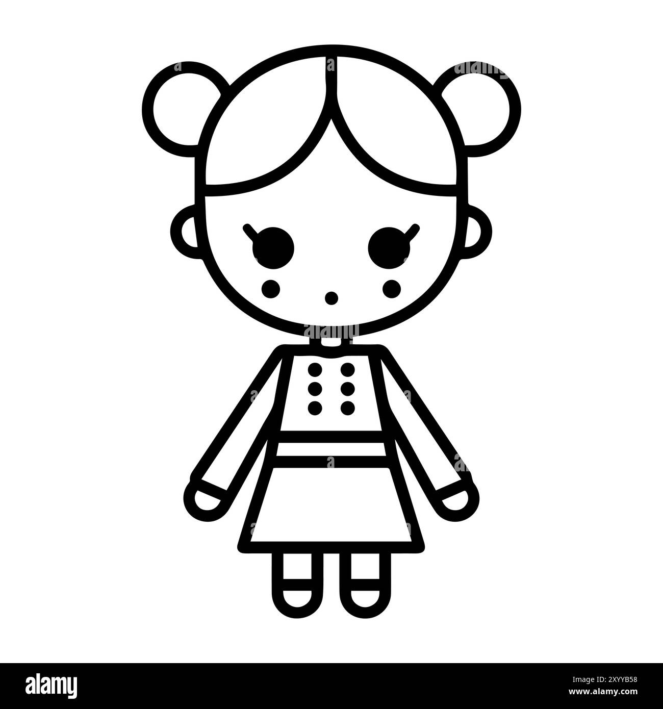 doll icon or modern line symbol. Vector line art and icon design with ...