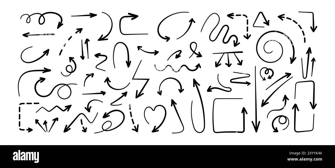 Set of various doodle vector arrows Stock Vector Image & Art - Alamy