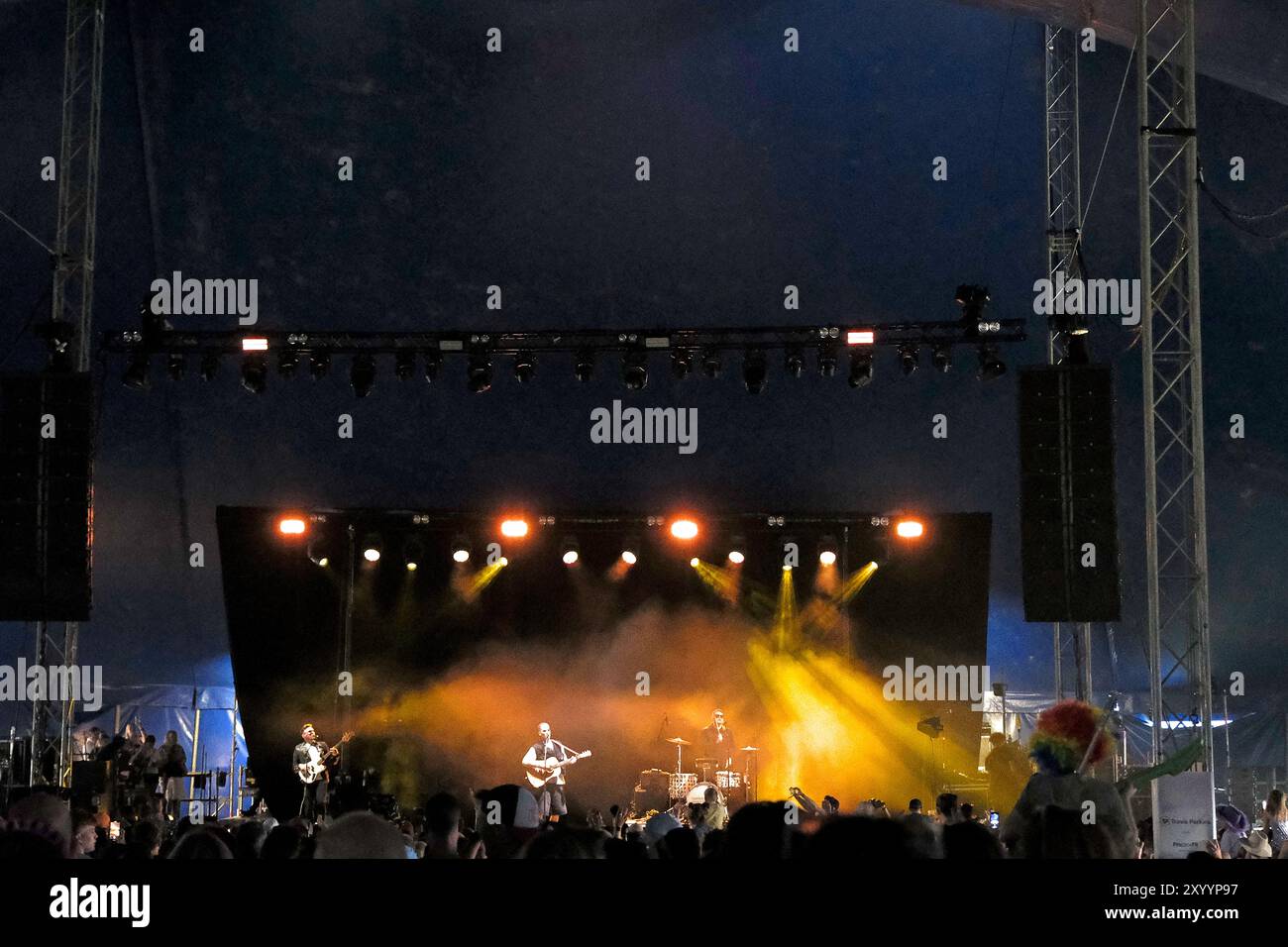 Jedburgh, UK. 31st Aug, 2024. EdgeFest 2024, Music Festival. performing on stage at EdgeFest 2024, Nathan Evans   Saint Phnx, A new music festival, in the Scottish Borders, held at Lilliardsedge, near Jedburgh. Music and entertainment for all the family, in the sunshine and under the big top. Main Stage Line Up Day One 13:00 - JOE GOODALL 14:10 - NATI 15:25 - NATHAN EVANS   SAINT PHNX 16:45 - TIDE LINES 18:15 - TUNDE OF THE LIGHTHOUSE FAMILY 19:45 - LIGHTNING SEEDS 21:15 - MCFLY ( Credit: Rob Gray/Alamy Live News Stock Photo