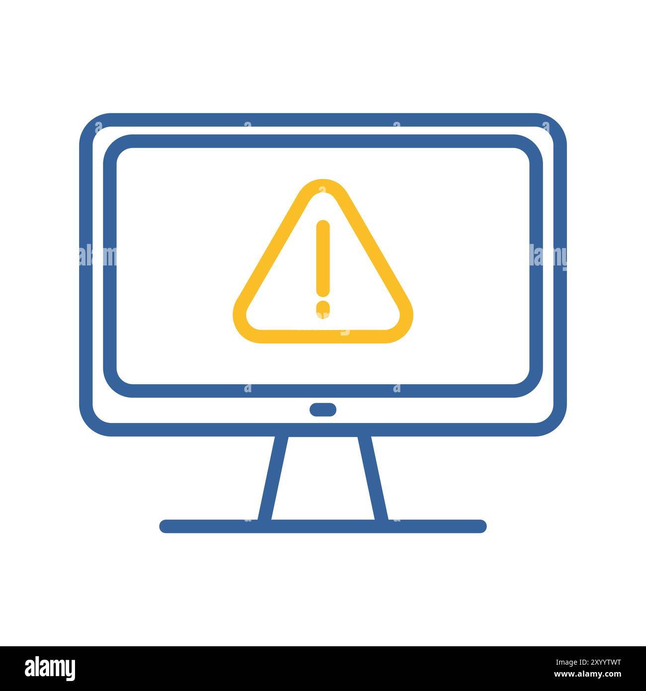 Computer warning vector icon. Simple digital system error. Security sign. Graph symbol for your web site design, logo, app, UI Stock Vector