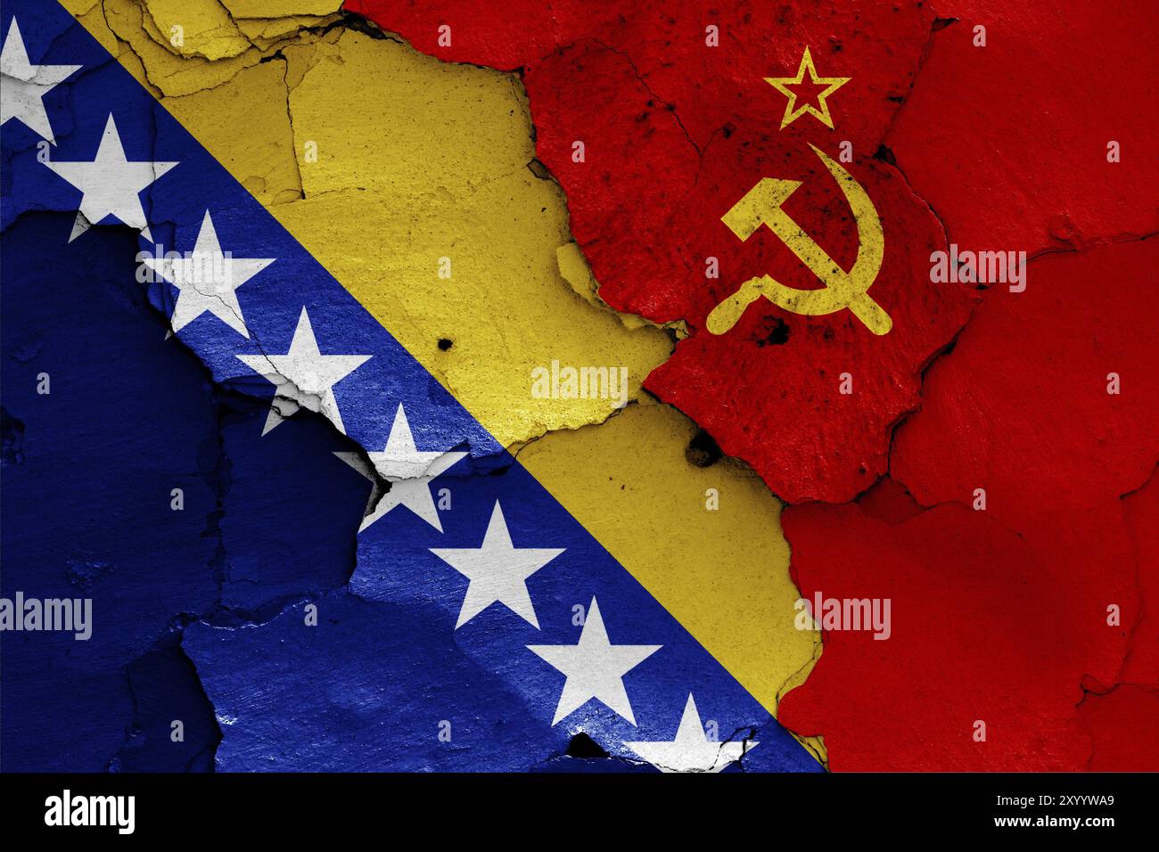 Flags of Bosnia and Herzegovina and Soviet Union Stock Photo - Alamy
