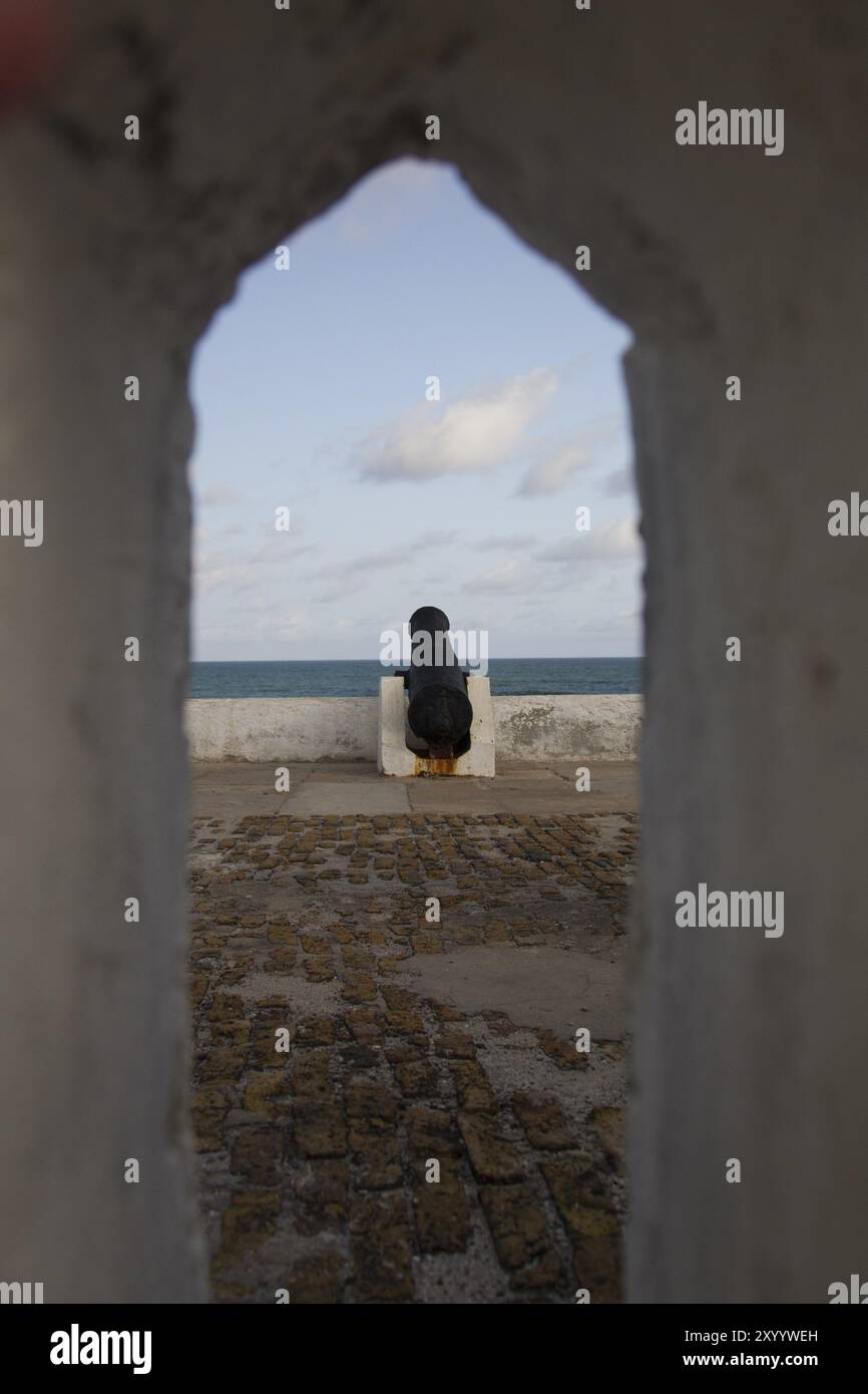 Cape coast castle, slave castle, Ghana, cannon, Africa Stock Photo