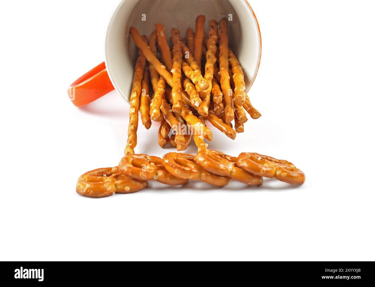 Savory snacks on a white background Stock Photo