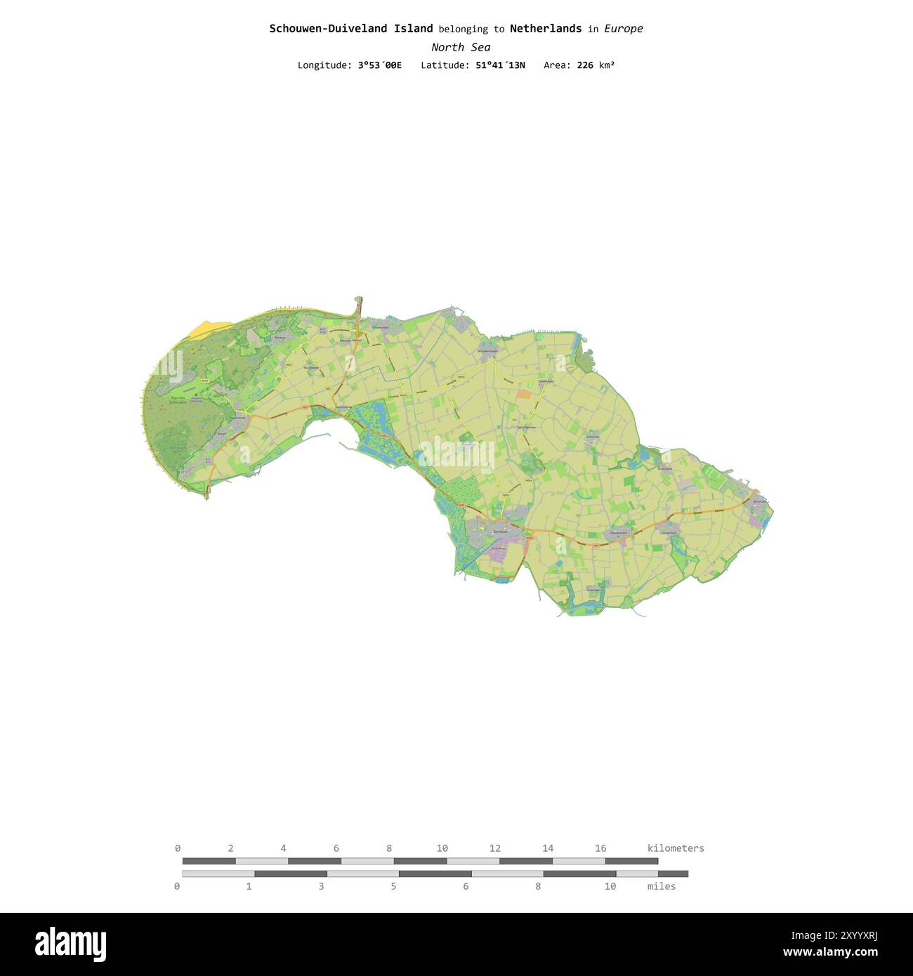 Schouwen-Duiveland Island in the North Sea, belonging to Netherlands ...
