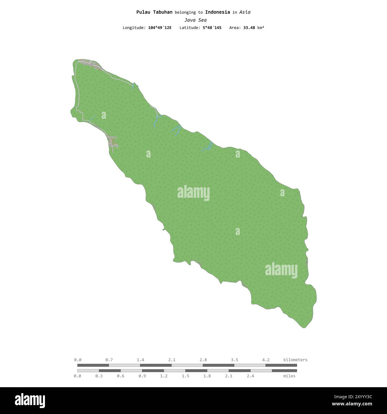 Pulau Tabuhan in the Java Sea, belonging to Indonesia, isolated on a ...