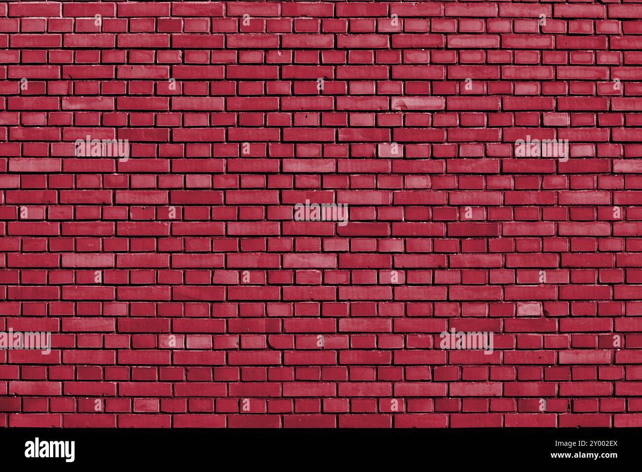 True red colored brick wall background Stock Photo