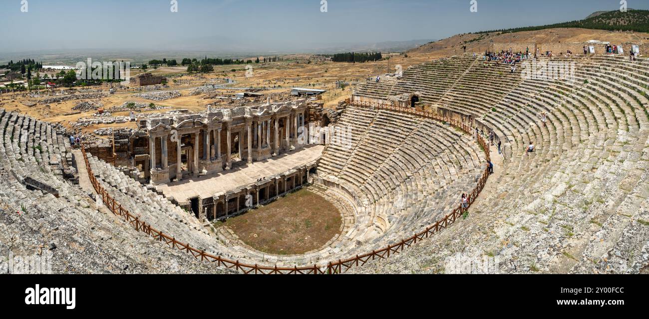 Pamukkale travertine terraces and the ancient Greek city of Hierapolis