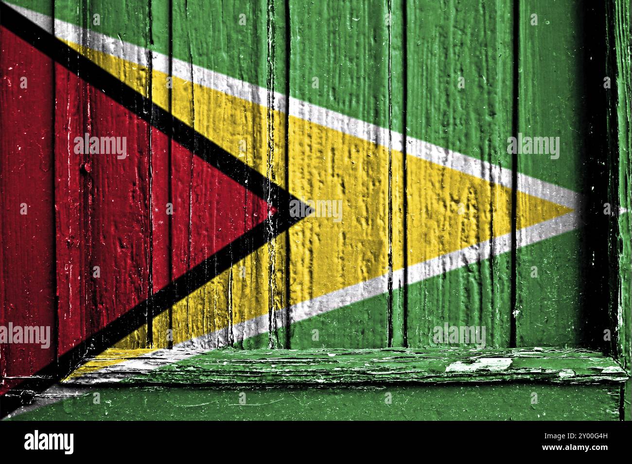 Flag of Guyana painted on wooden frame Stock Photo - Alamy