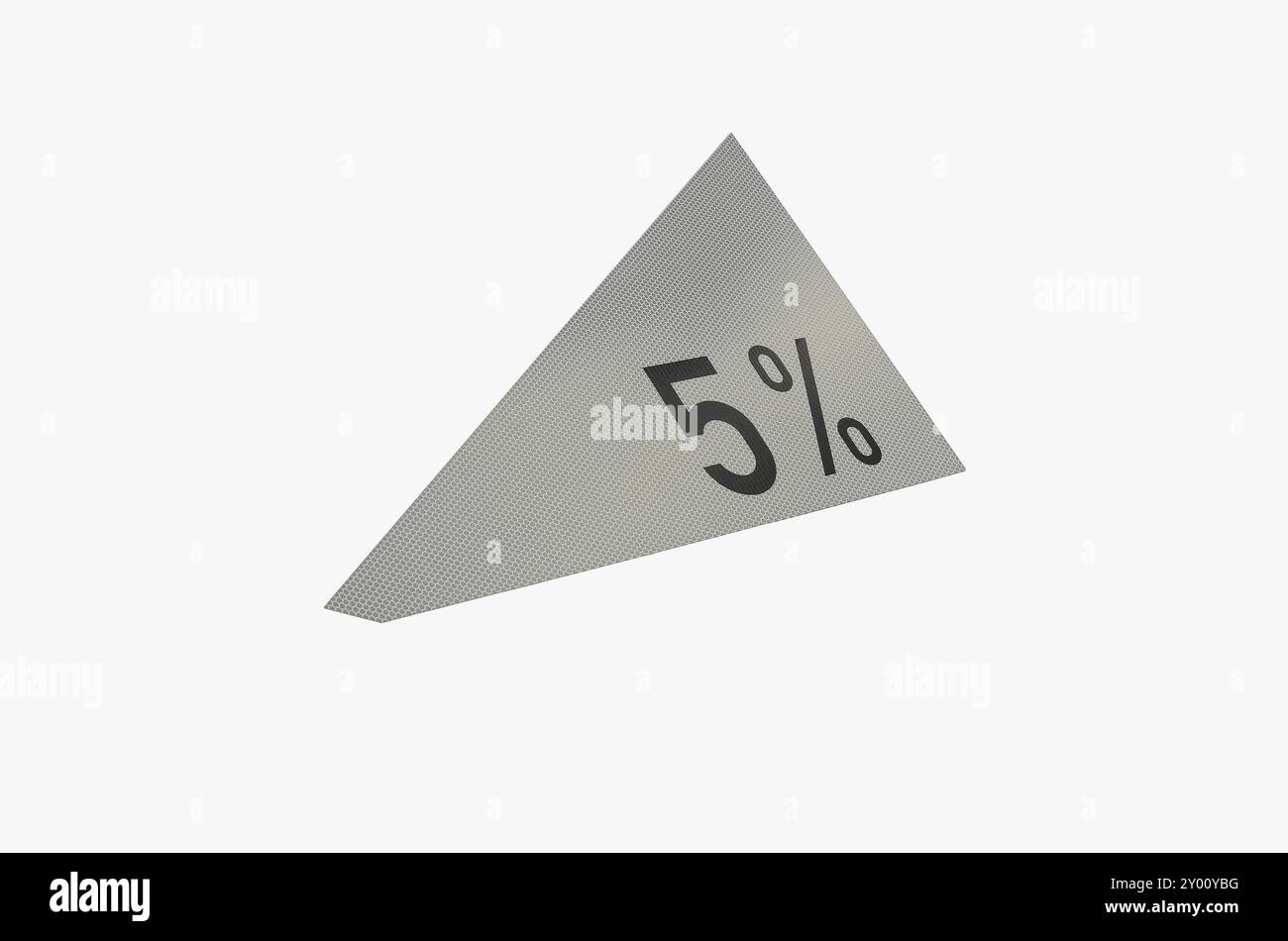 Number 5 and percentage sign on silver background Stock Photo