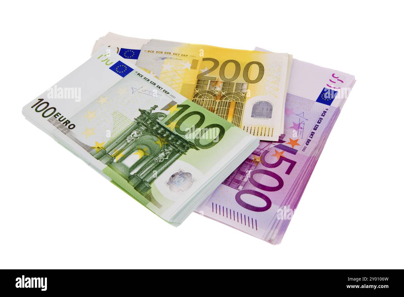 Euro Note Stack A stack of various euro banknotes, studio Stock Photo - Alamy
