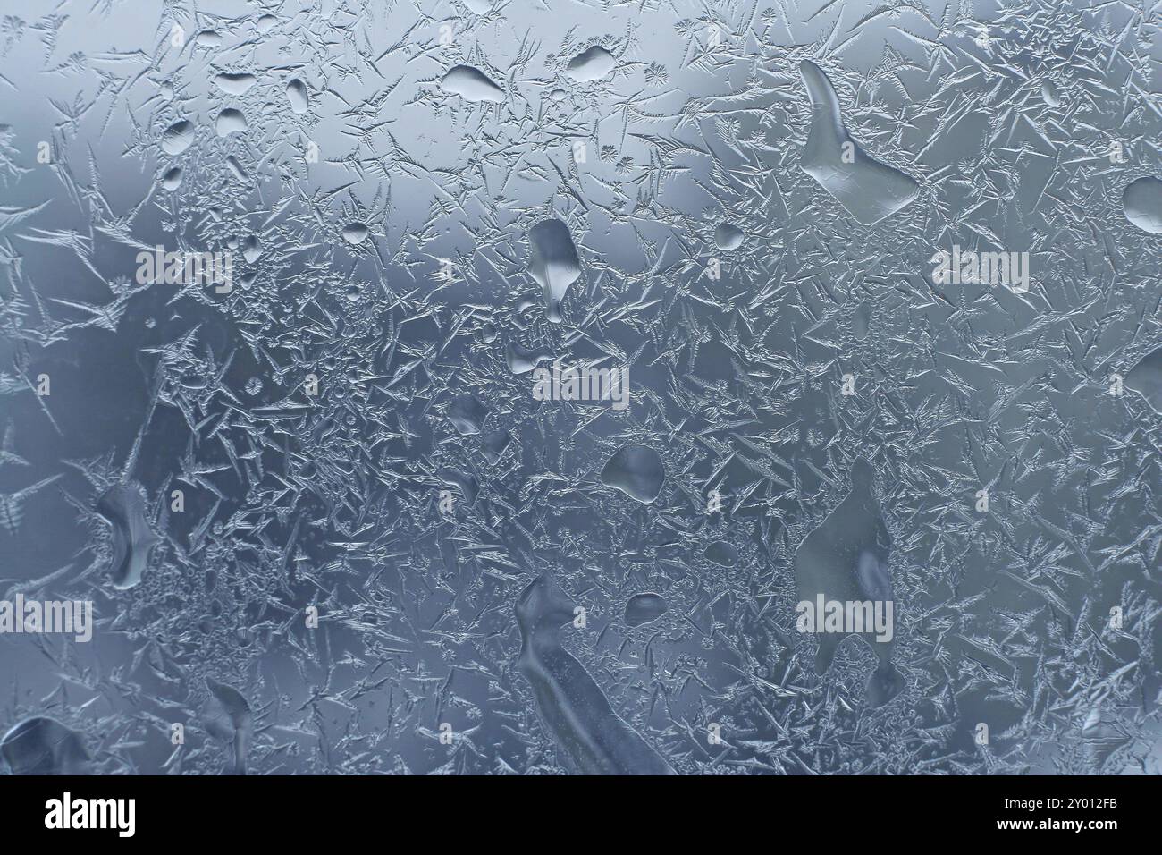 Window glass with frost and water drops Stock Photo - Alamy