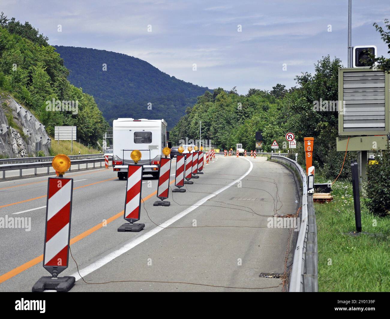 Annoying motorway construction site Stock Photo - Alamy