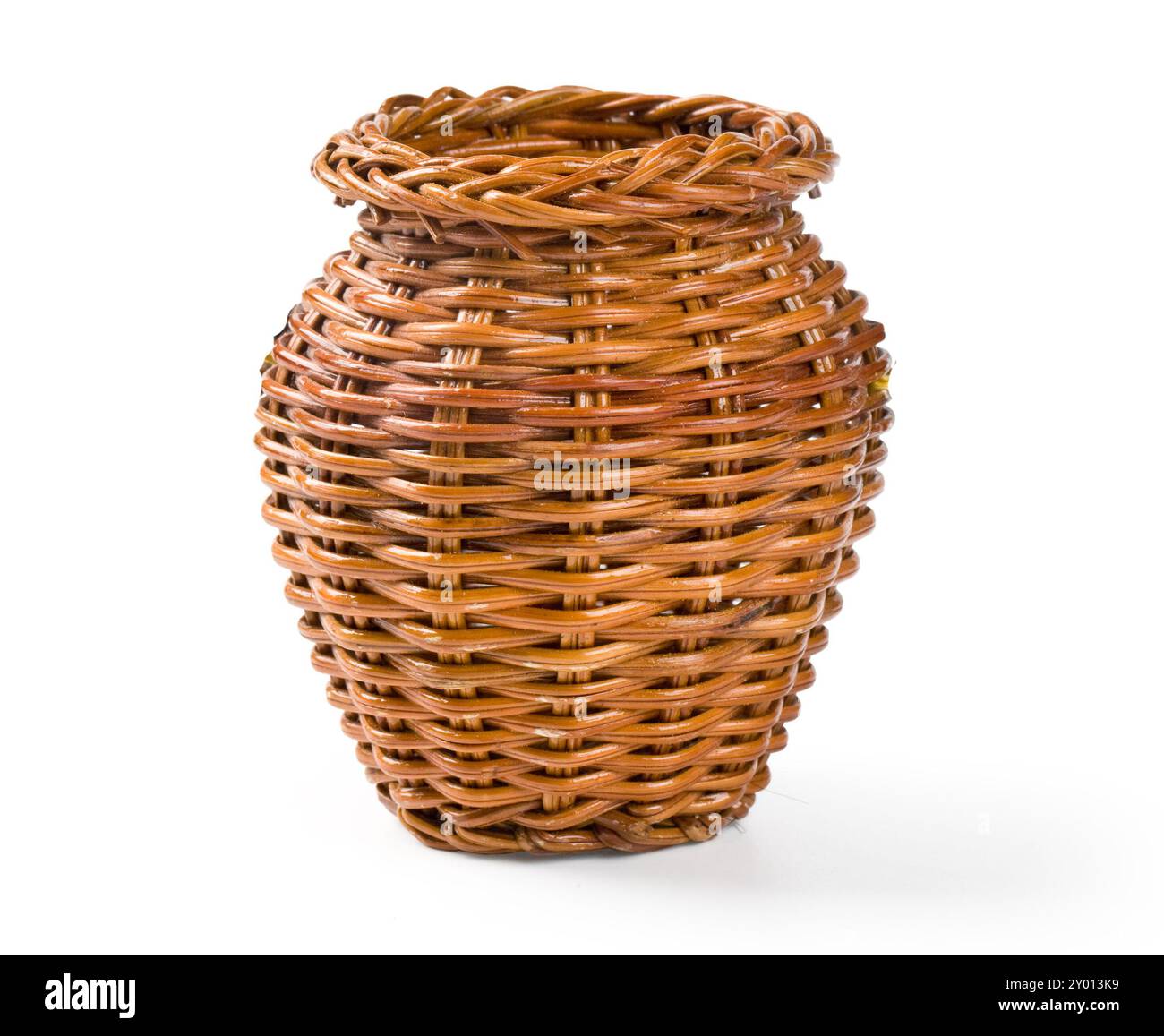 Small wicker basket isolated on white background with clipping path Stock Photo